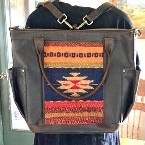 Nena & Co One Of A Kind Large Convertible Daybag Backpack Dark brown Leather